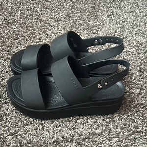 Crocs Women's Black Platform Sandals